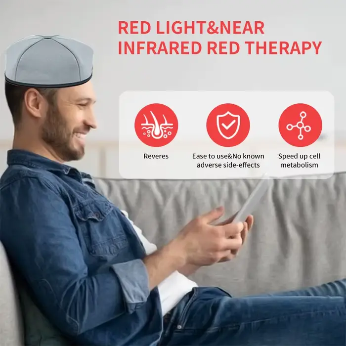 Dispositif de thérapie par la lumière rouge, casque de traitement LED proche infrarouge pour la croi