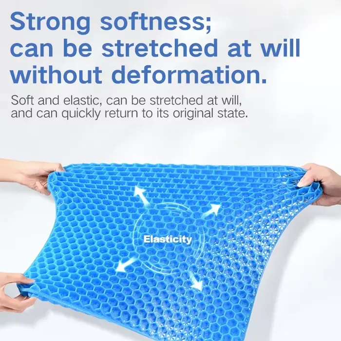 Coussin rafraîchissant en gel pour l'été, idéal pour les longues périodes assises sans fatigue, pour siège de voiture, coussin de siège souple, pour le bureau, tabouret domestique, assise confortable.