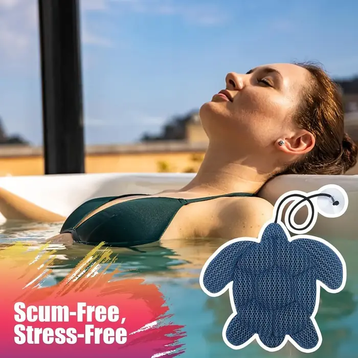 Éponge absorbante réutilisable pour spa, filtre en mousse en forme de tortue flottante, éliminateur de saleté et de graisse pour baignoire et jacuzzi