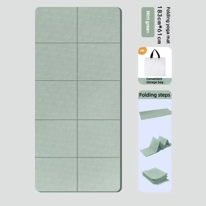 Tapis de yoga pliable en TPE écologique, double face, antidérapant, pour le voyage, la remise en for