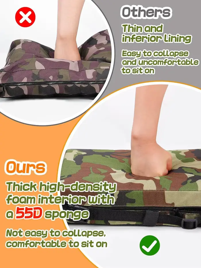 Coussin de siège chauffant camouflage pour champs de sport