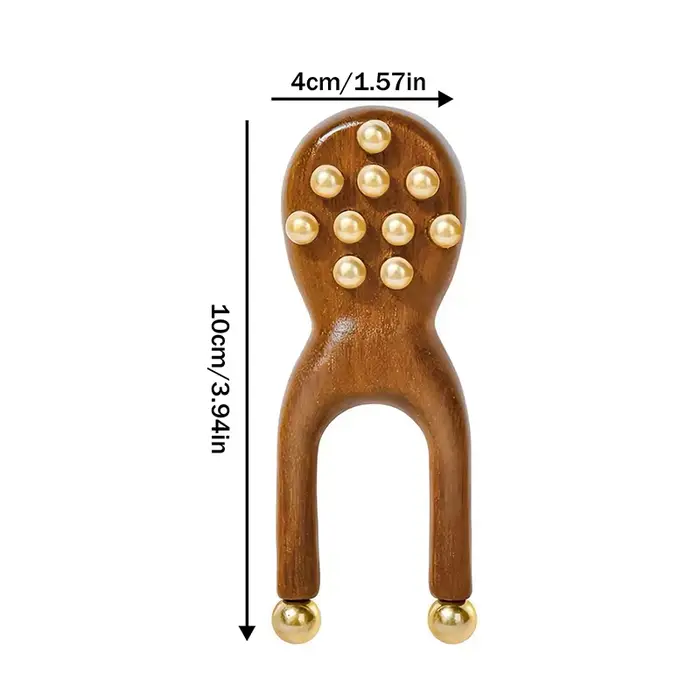 Outil de SPA Gua Sha en forme de chaton Durable, tête en laiton, peigne de Massage en bois de santal
