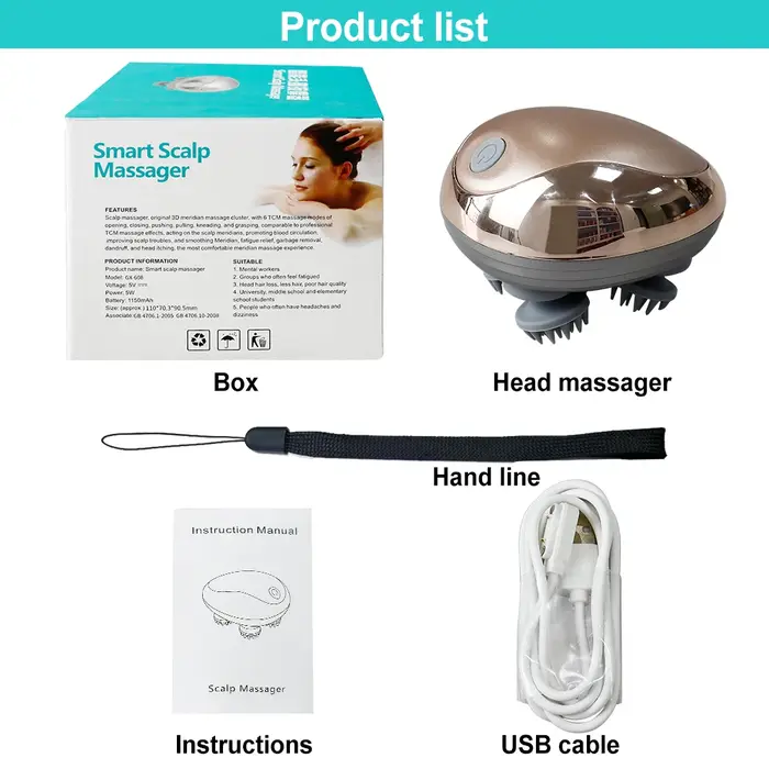 Appareil électrique de Massage de tête de pétrissage par Vibration du cuir chevelu