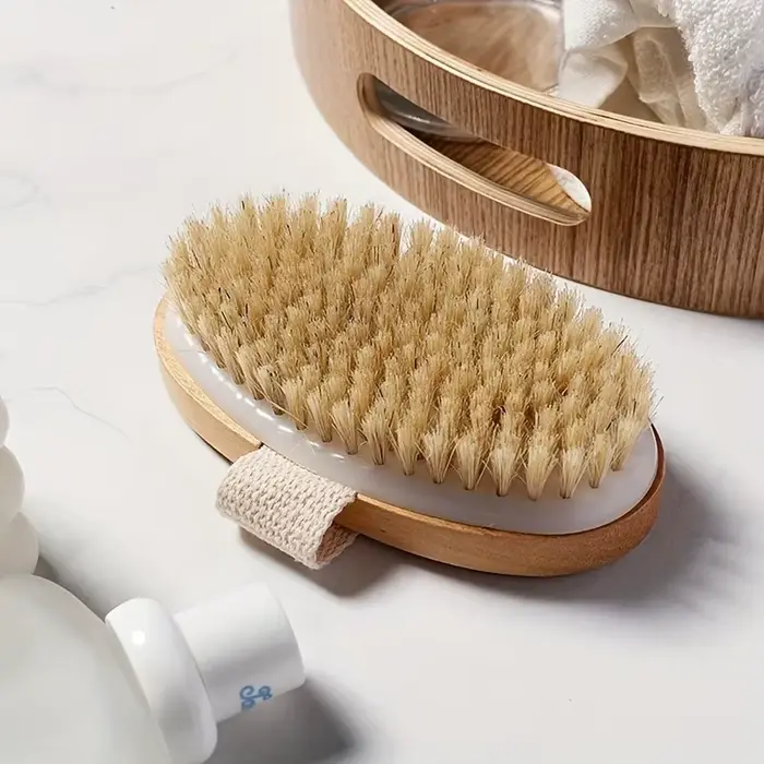 Brosse corporelle SPA en poils naturels pour peaux humides et sèches
