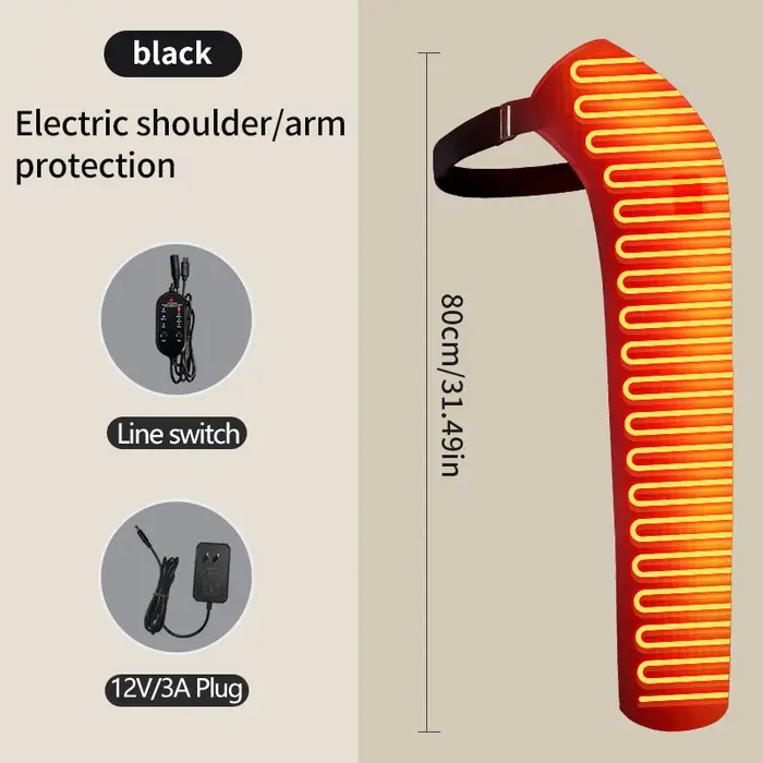 Attelle chauffante électrique à bras long pour massage et soutien du coude