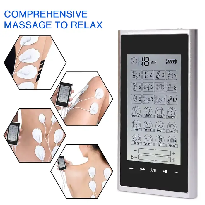 Stimulateur musculaire Tens 24 modes électrique EMS Acupuncture Massage corporel thérapie numérique Machine