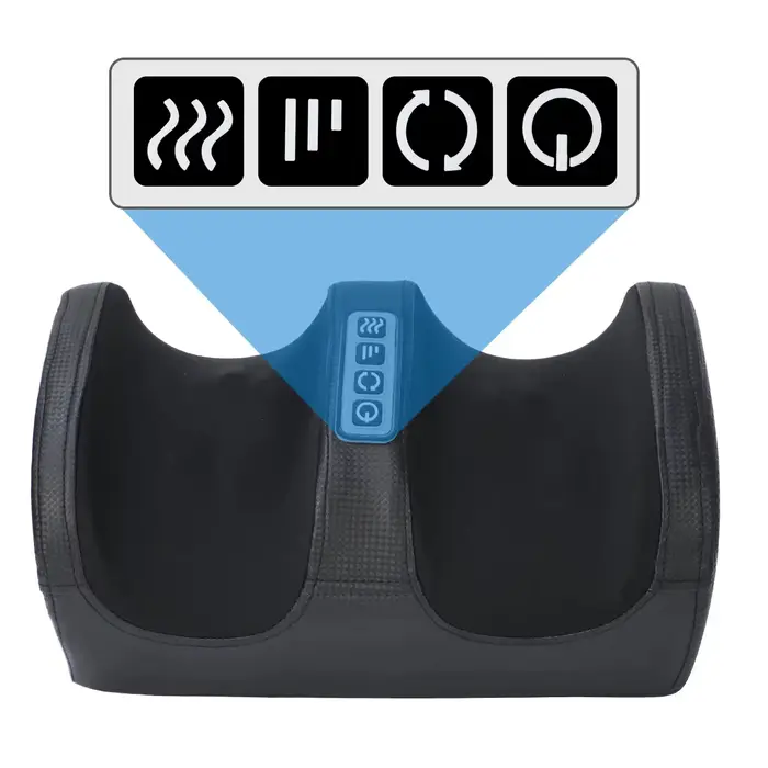 Masseur de pieds électrique Shiatsu pétrissage des tissus profonds détendre rouleau chauffant soulagement de la douleur des mollets Fatigue Muscles vibrateur Machine santé