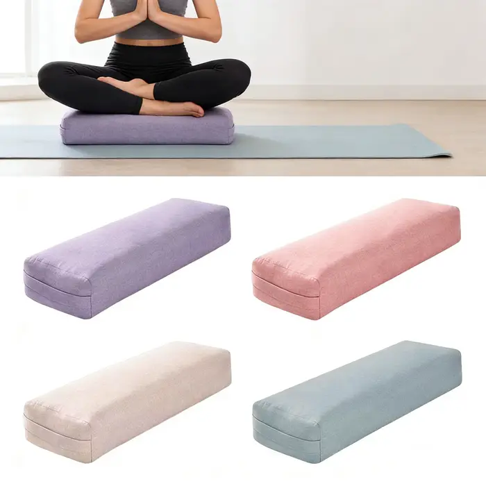 Oreiller de Yoga, coussin de méditation rectangulaire avec poignée