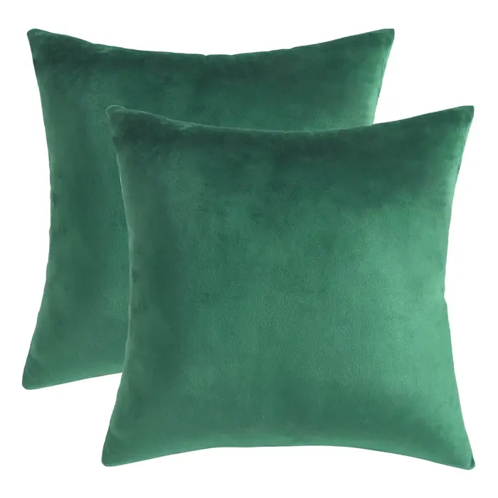 Ensemble de 2 housses de coussin décoratives vertes, pour Noël, pour salon, chambre à coucher, canap