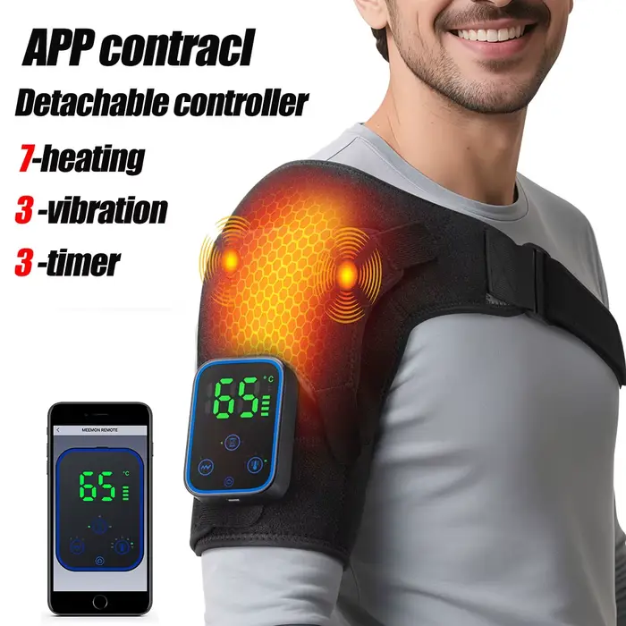 Masseur d'épaule chauffant électrique, ceinture d'épaule réglable, Vibration de chauffage, contrôle