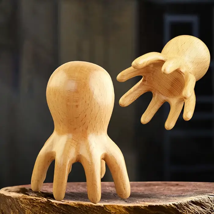 Peigne de Massage poulpe en bois de santal