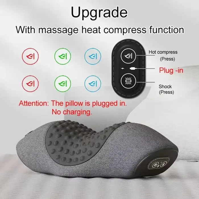 Oreiller masseur de cou électrique civière cervicale chauffage Vibration Massage dos Traction orthop