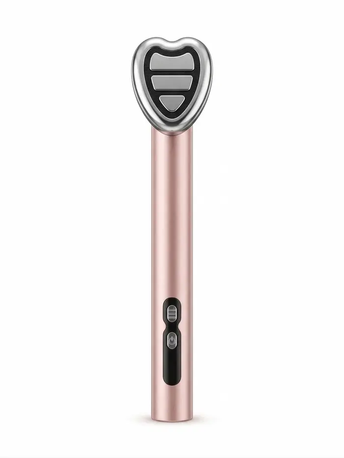 Baguette de luminothérapie LED 7-en-1, masseur facial à micro-courant EMS, 360° ° Appareil rotatif