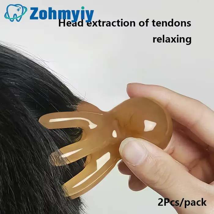 Lot de 2 peignes en résine en forme de pieuvre pour massage de la tête