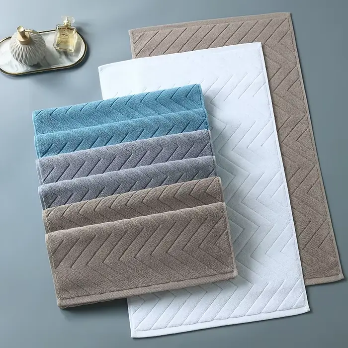 Inyahome tapis de bain de luxe serviette de sol 100% coton absorbant hôtel SPA