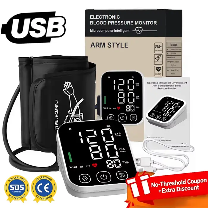 Tensiomètre numérique portable rechargeable pour le bras