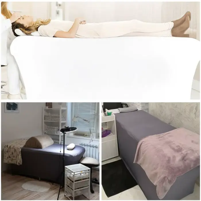 Salon de beauté Massage lit couverture Spa Table feuille