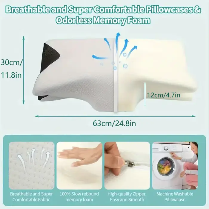 Oreiller cervical à mémoire de forme papillon, oreiller de sommeil confortable en mousse à mémoire d