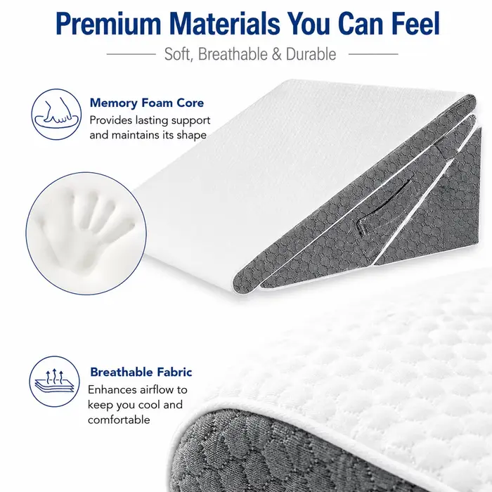 Coussin compensé réglable avec housse de soutien pour le soulagement des douleurs dorsales