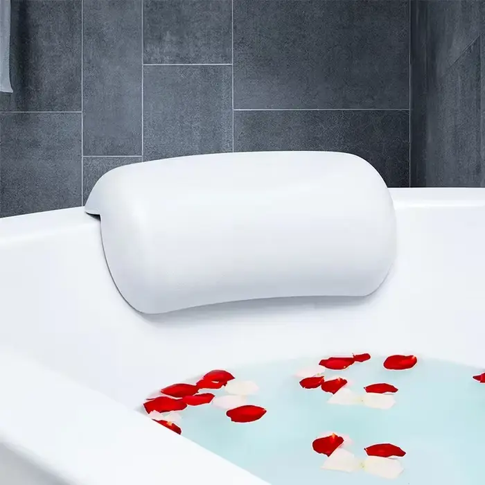Oreiller de bain imperméable et antidérapant pour spa – Coussin rembourré en mousse à mémoire de forme pour la tête et