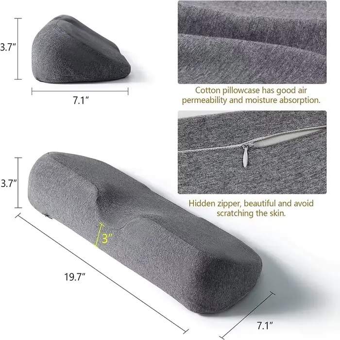 Oreiller cervical en mousse à mémoire de forme à récupération lente, pour la protection du cou et la correction de la colonne vertébrale, favorisant le sommeil et le repose du dos