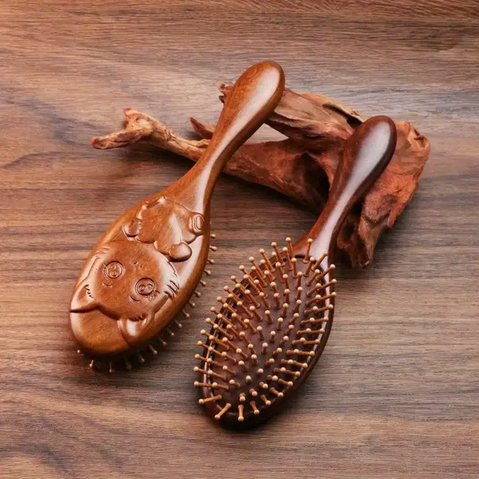 Brosse à coussin d'air en bois de santal et bambou