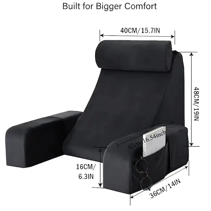 Coussin de soutien lombaire confortable avec accoudoirs pour adultes
