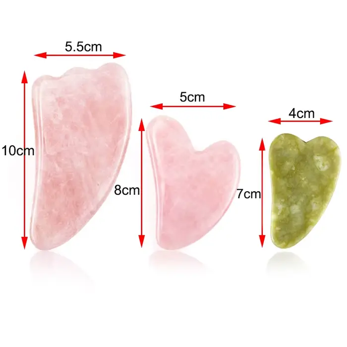 Grattoir à Gouache Gua Sha en Jade Rose naturel