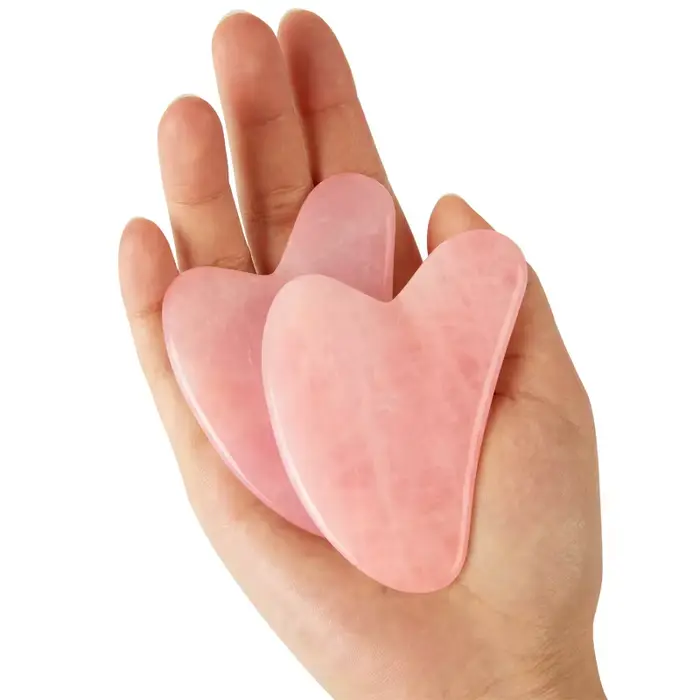 Grattoir à Gouache Gua Sha en Jade Rose naturel