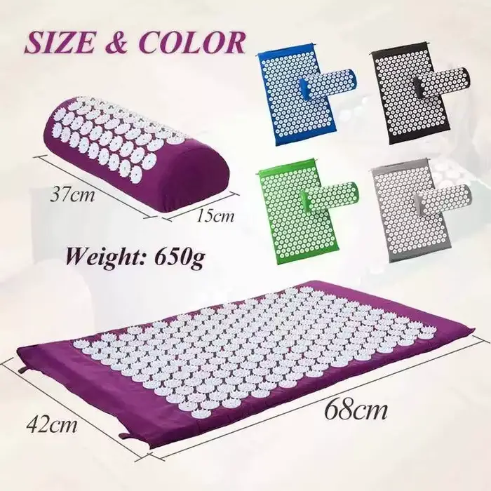 Tapis de massage Shiatsu et d'acupression avec coussin à picots