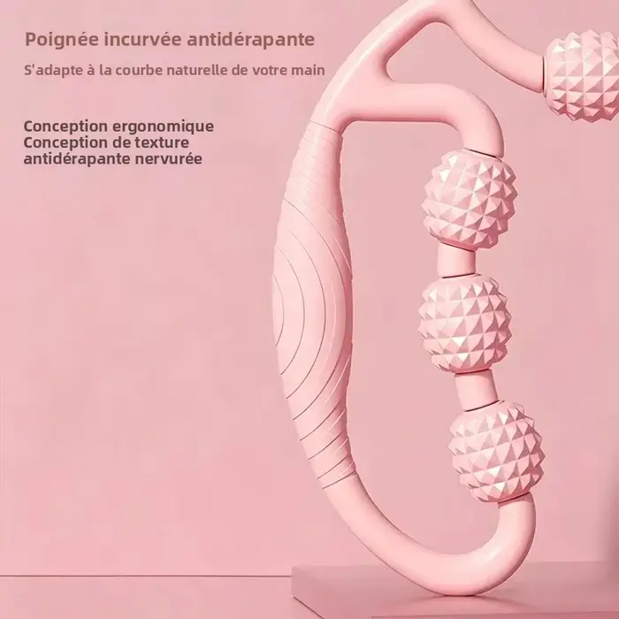Masseur de jambes portable en forme de U à 9 rouleaux pour la relaxation musculaire - Outil de soulagement de la