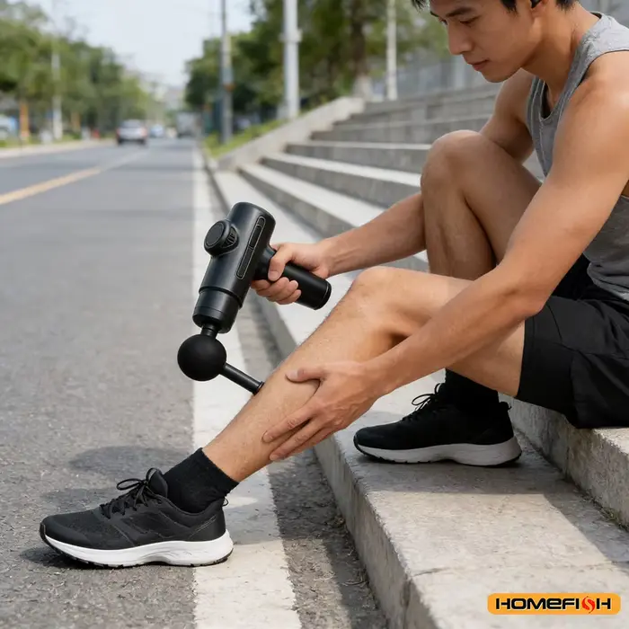Pistolet de massage électrique pour les tissus profonds avec 8 têtes interchangeables pour les bras
