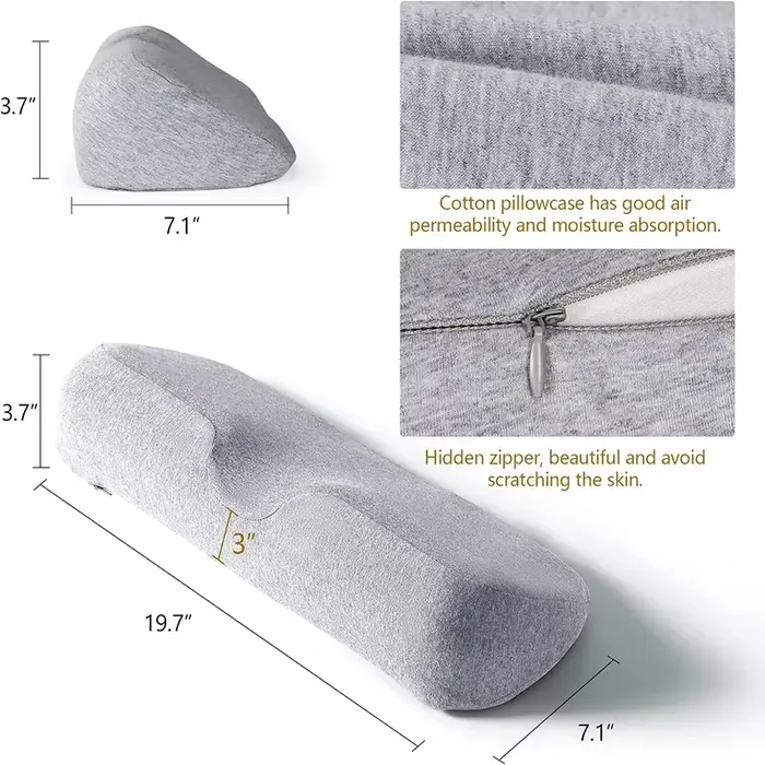 Oreiller cervical en mousse à mémoire de forme à récupération lente, pour la protection du cou et la correction de la colonne vertébrale, favorisant le sommeil et le repose du dos