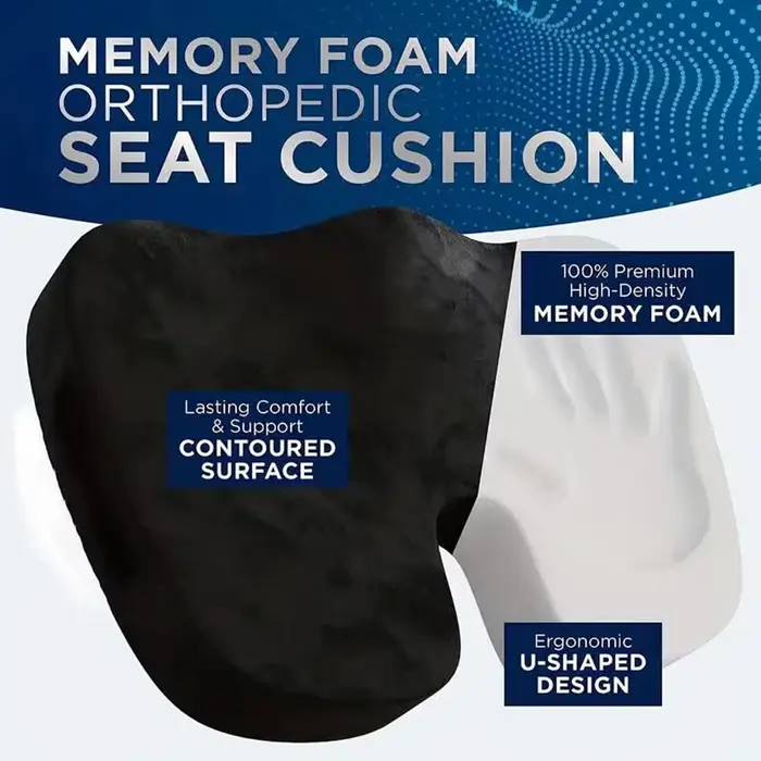 Coussin de siège de voyage en mousse à mémoire de forme, oreiller en forme de U pour chaise, voiture