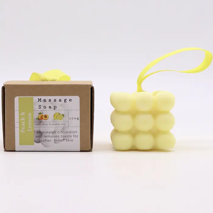 Boxed Single Massage Soaps - Peach & Lemon
