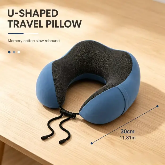 Coussin de voyage ergonomique en mousse à mémoire de forme en U, soutien cervical portable pour avio