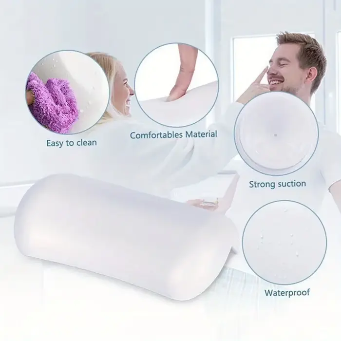 Coussin de bain antidérapant pour baignoire, oreiller de bain SPA doux et imperméable avec ventouses pour la relaxation de la tête dans la salle de bain, facile à nettoyer