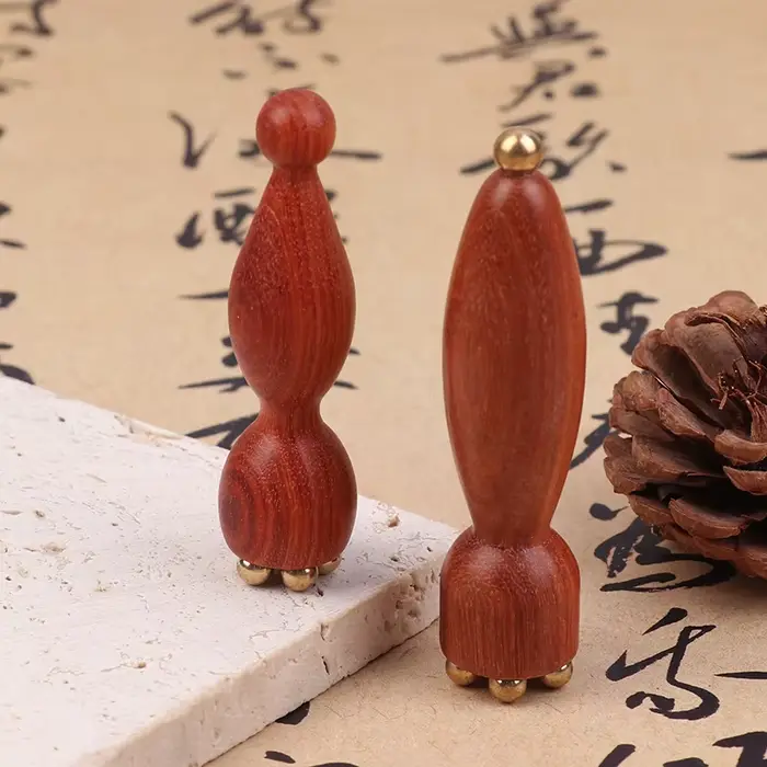 Pépine de Lotus portative beauté professionnelle en laiton et palissandre Gua Sha outil de Relaxation des yeux méridiens de taches Massage des points d'acupuncture