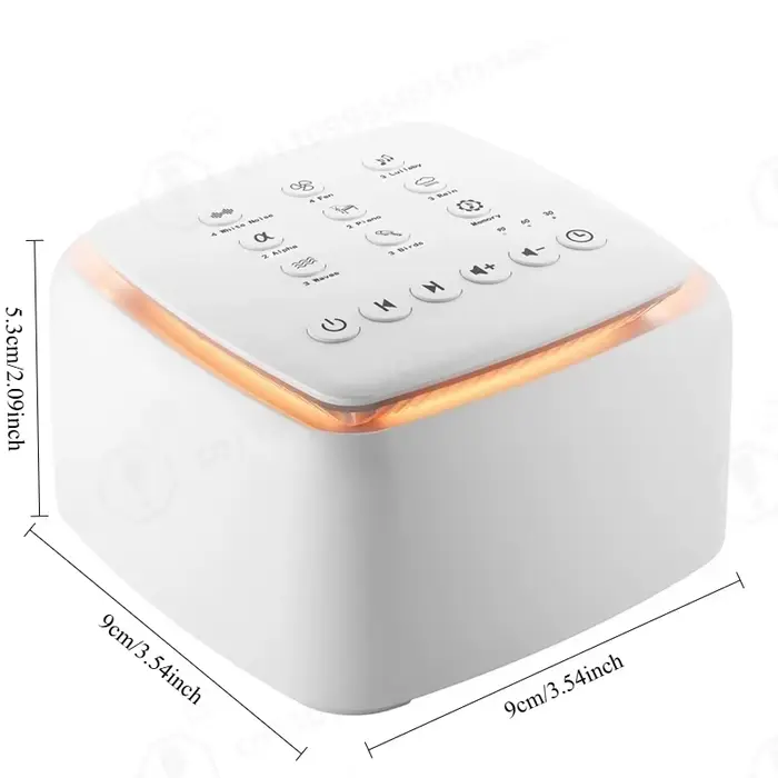 Machine à bruit blanc rechargeable avec 30 sons apaisants et lumière chaude pour un meilleur sommeil
