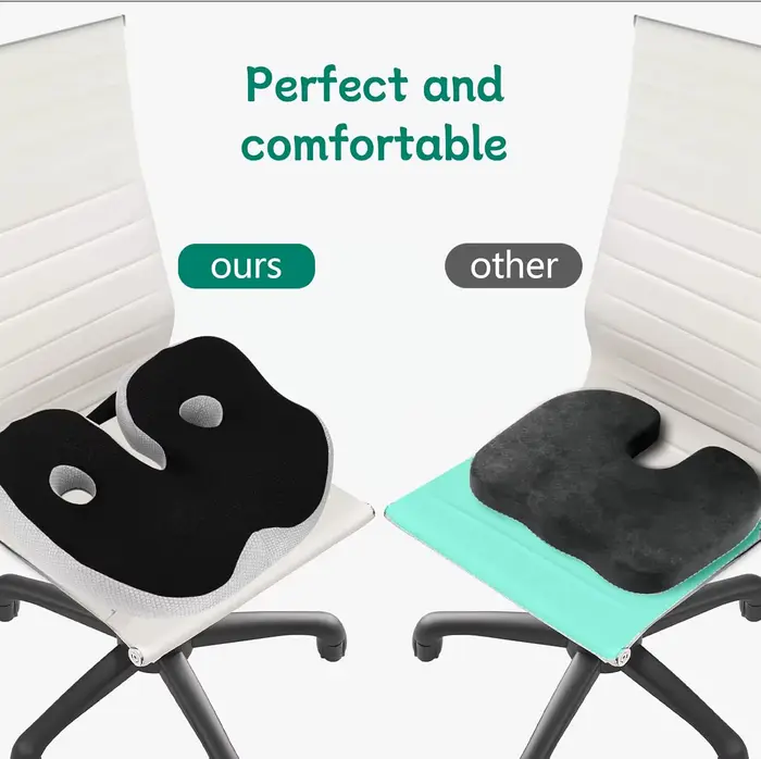 Coussin orthopédique en mousse à mémoire de forme, coussin coccyx ergonomique, largeur de coussin de siège réglable, pour le bureau et la voiture, 1 pièce