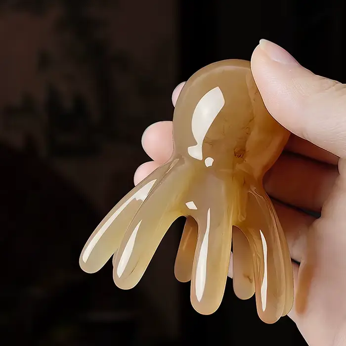 【2 pièces】 Peigne de massage en résine en forme de pieuvre