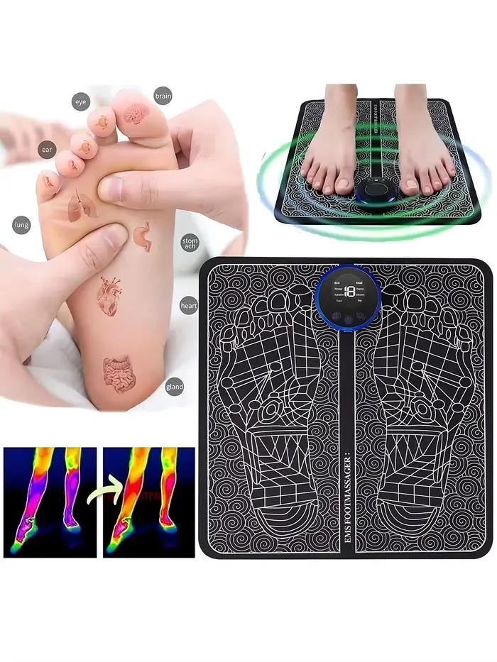 Masseur de pieds EMS, coussin de Massage Rechargeable, coussin de Relaxation des pieds, outils élect
