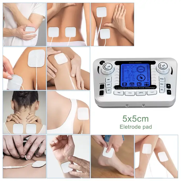 Électrostimulateur TENS EMS masseur Stimulation musculaire électrique 12 Modes dispositif de physiothérapie basse fréquence traitement de Relaxation