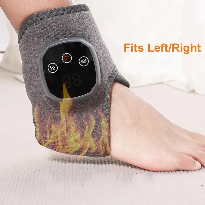 Masseur électrique chauffant et vibrant pour cheville et poignet, thérapie par compresse chaude, enveloppement chauffant pour massage de la cheville, support de protection pour le pied