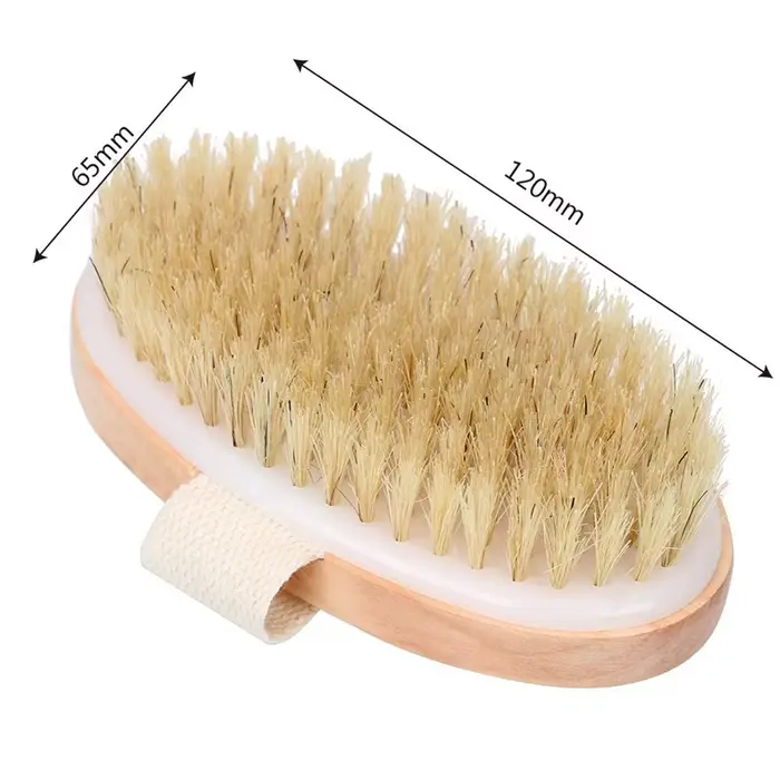 Brosse corporelle sèche avec manche en bois