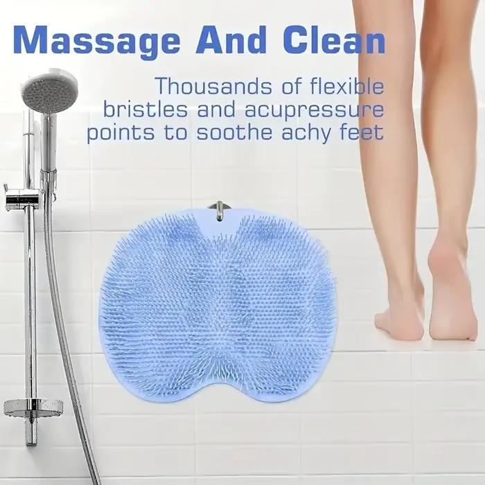 Tapis de massage en silicone pour la douche (1 pièce) | Brosse à dos antidérapante murale