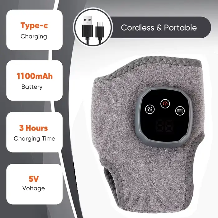 Masseur électrique chauffant et vibrant pour cheville et poignet, thérapie par compresse chaude, enveloppement chauffant pour massage de la cheville, support de protection pour le pied