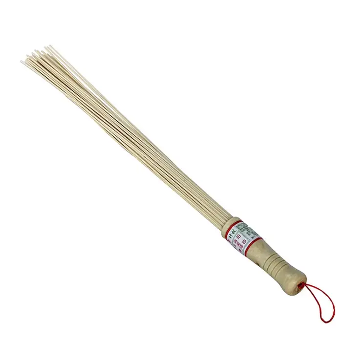 1 bâton de massage portable en bambou pour fitness et relaxation, avec manche en bois écologique