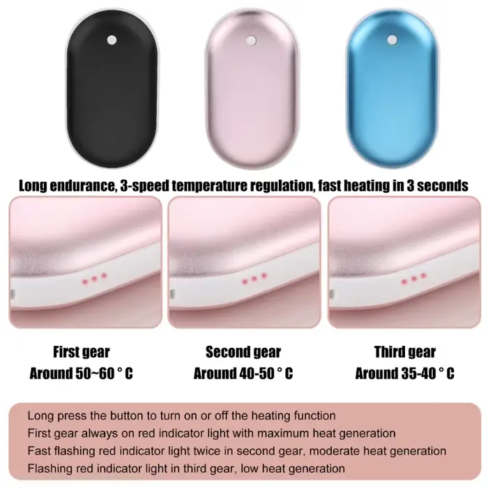 Mini chauffe-mains artefact 3 modes chauffage chauffe-poche rapide portable 2 en 1