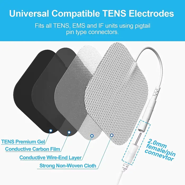 Électrode Tens de physiothérapie Coussinets Gel conducteur thérapeutique pression d'impulsion électrique Compex stimulateur musculaire patchs de Massage